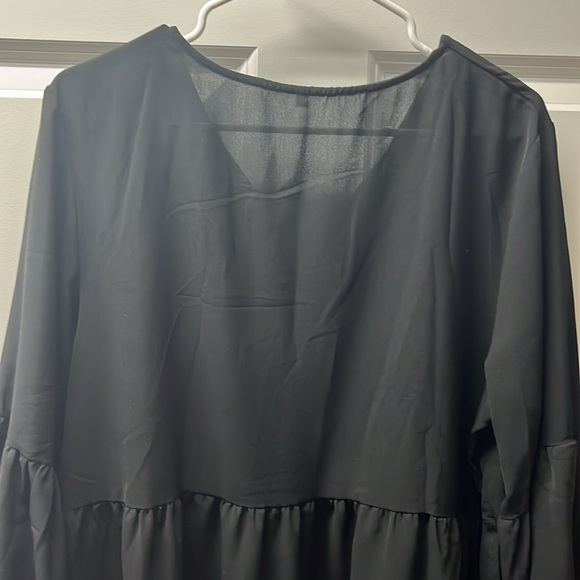 Black Long Sleeve Ruffle Dress - Picture 6 of 6